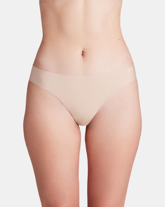Tanga invisible UA Pure Stretch para mujer - Paquete de 3, Brown, pdpMainDesktop image number 0